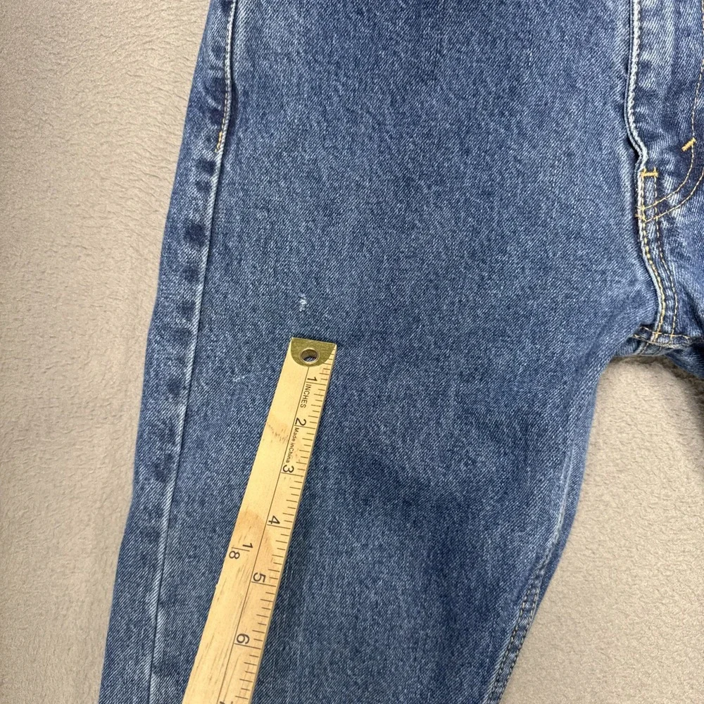 Levis 505 Jeans Mens‎ Sz 30x32 (28x30) Blue Distressed Faded Workwear Dark Denim
